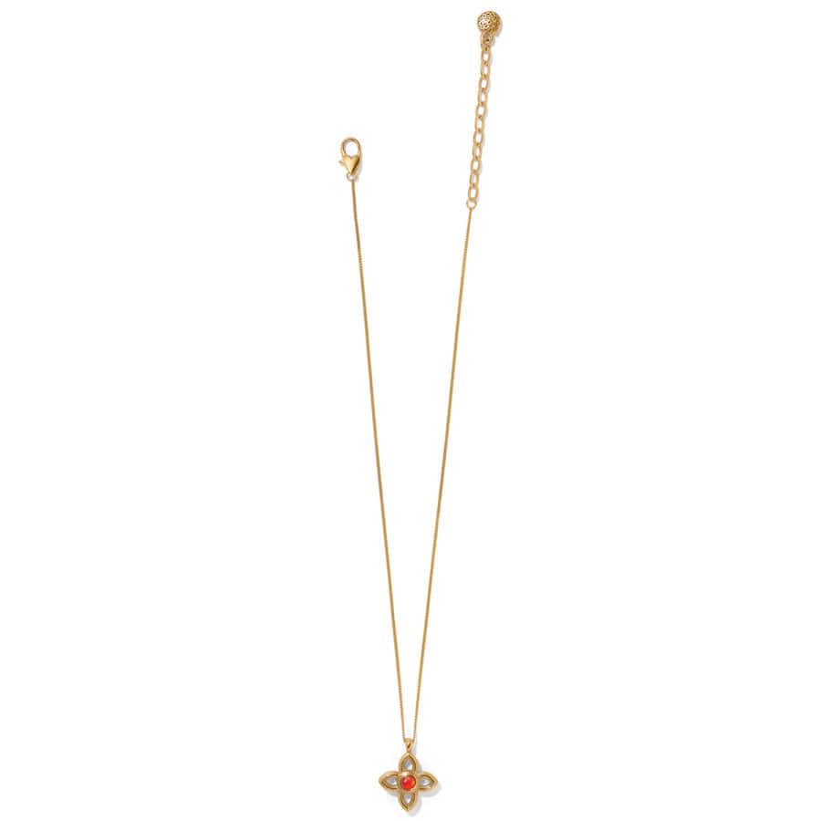 Venetian Gems Flower Petite Necklace gold-red 3