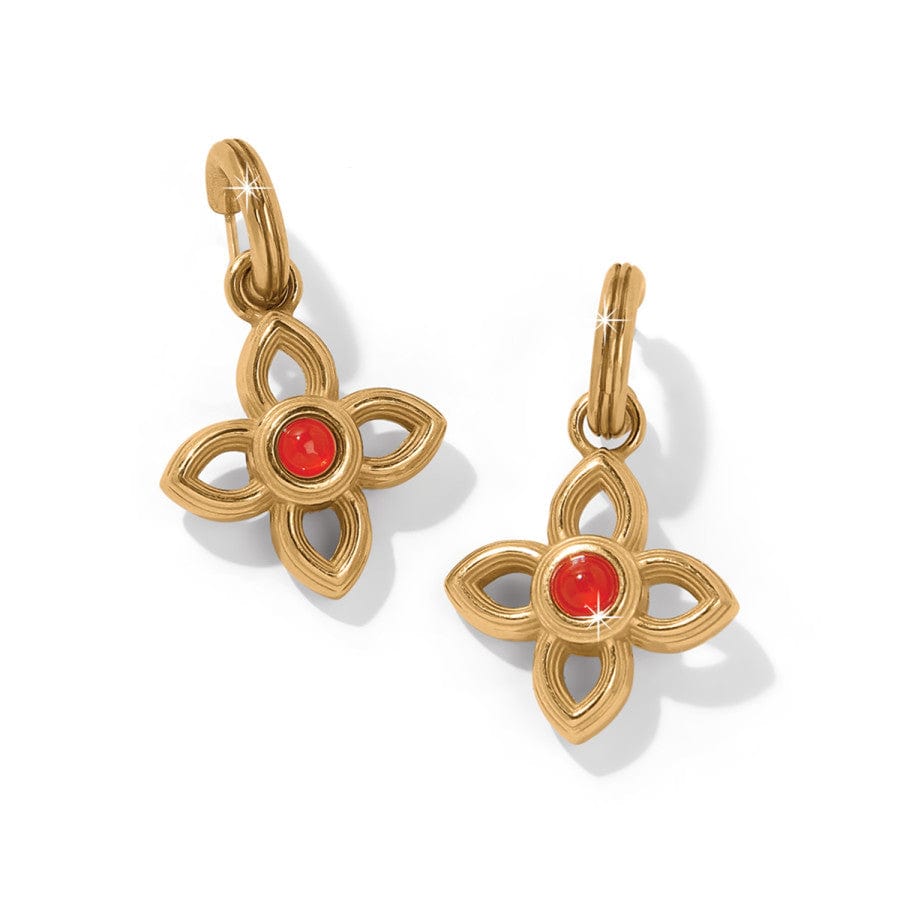 Venetian Gems Flower Reversible Post Drop Earrings gold-red 1