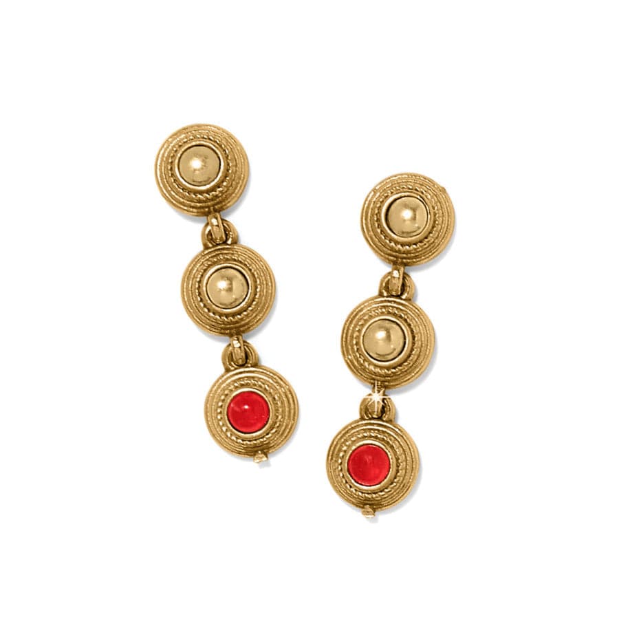 Venetian Gems Post Drop Earrings gold-red 1