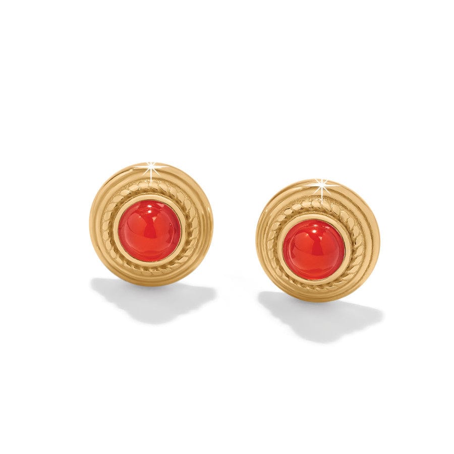 Venetian Gems Post Earrings gold-red 1