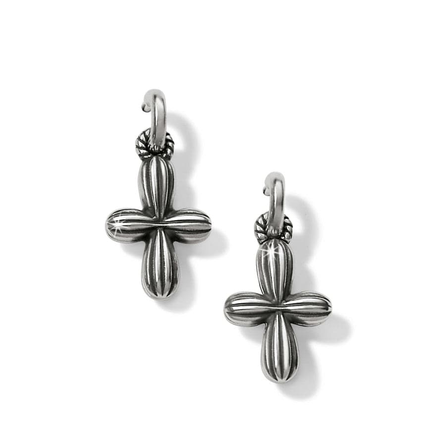 Amphora Cross Post Hoop Earrings silver 1