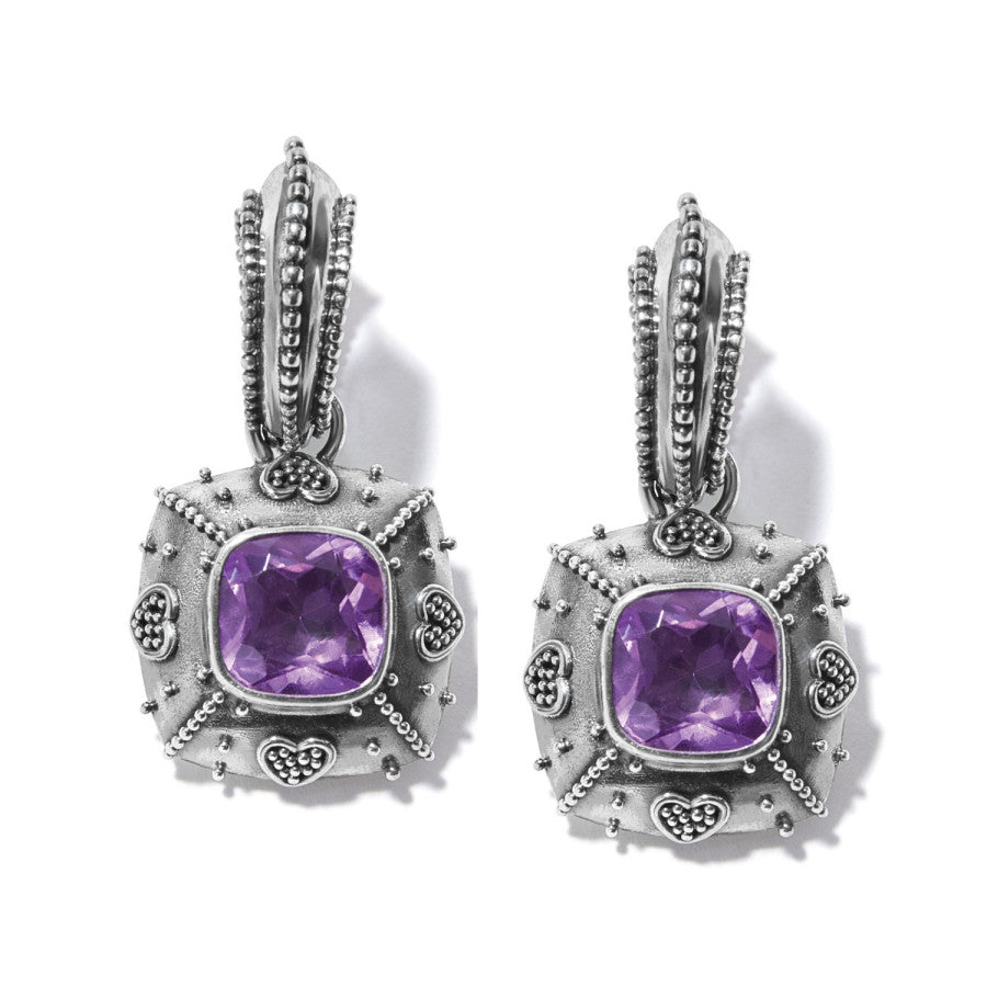 Bali Java Amethyst Hinged Hoop Earrings