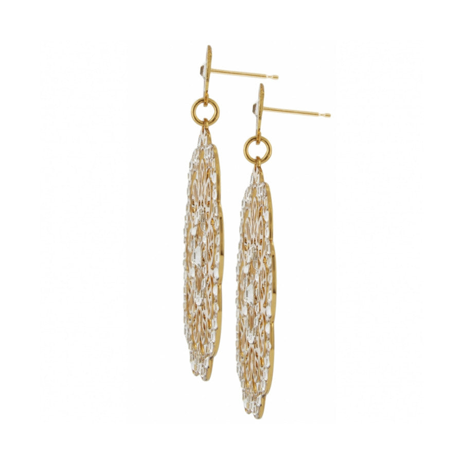 Bella Lace Post Drop Earrings gold 2