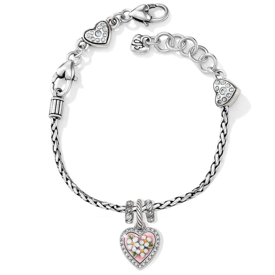 Blooming Heart Charm Bracelet silver-pink 1