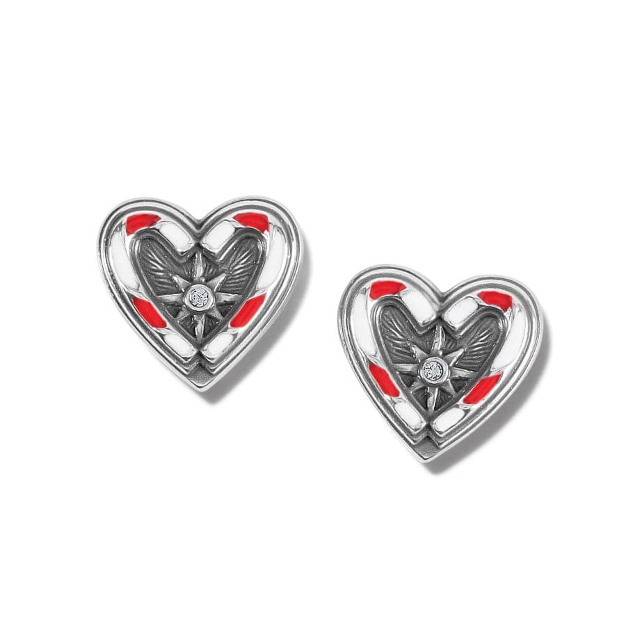 Candycane Sweetheart Post Earrings silver-multi 1