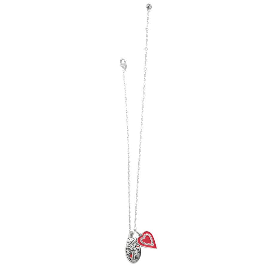 Cherish and Love Necklace silver-red 3