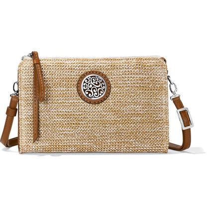 Front view of Contempo Straw Pouch in natural-luggage