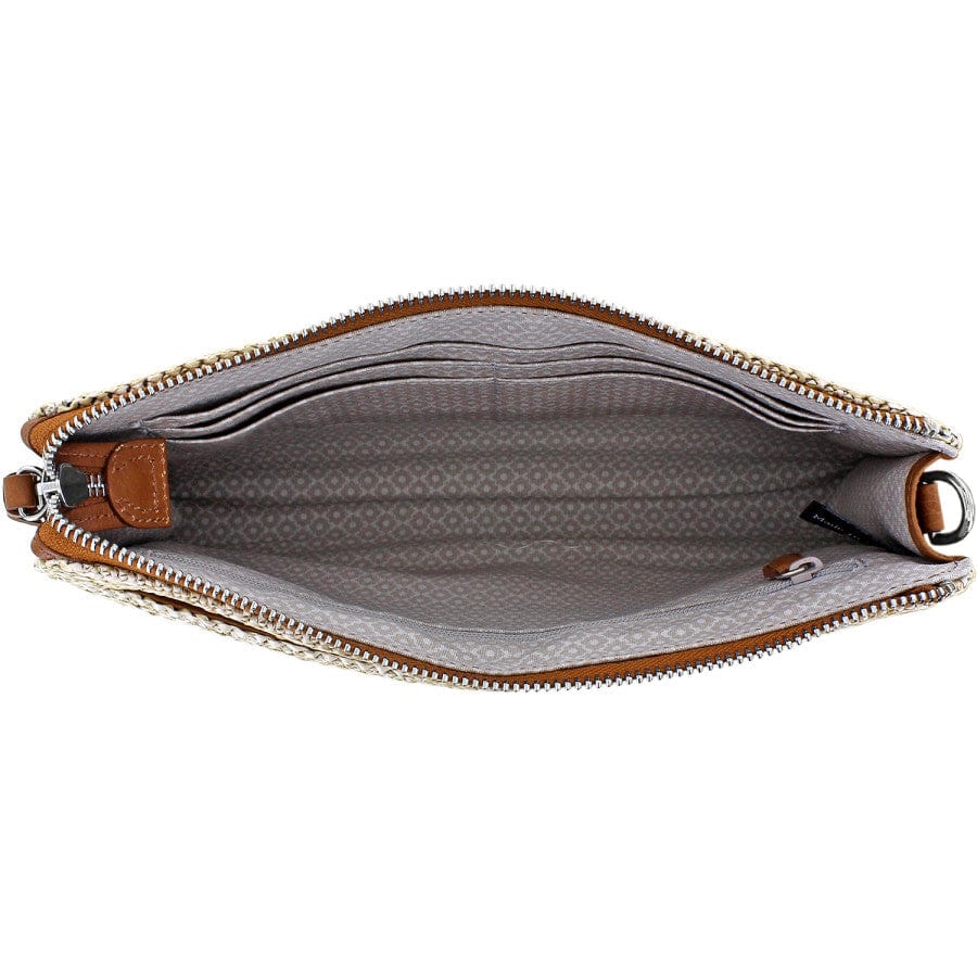 Contempo Straw Pouch in natural-luggage view from top with purse open