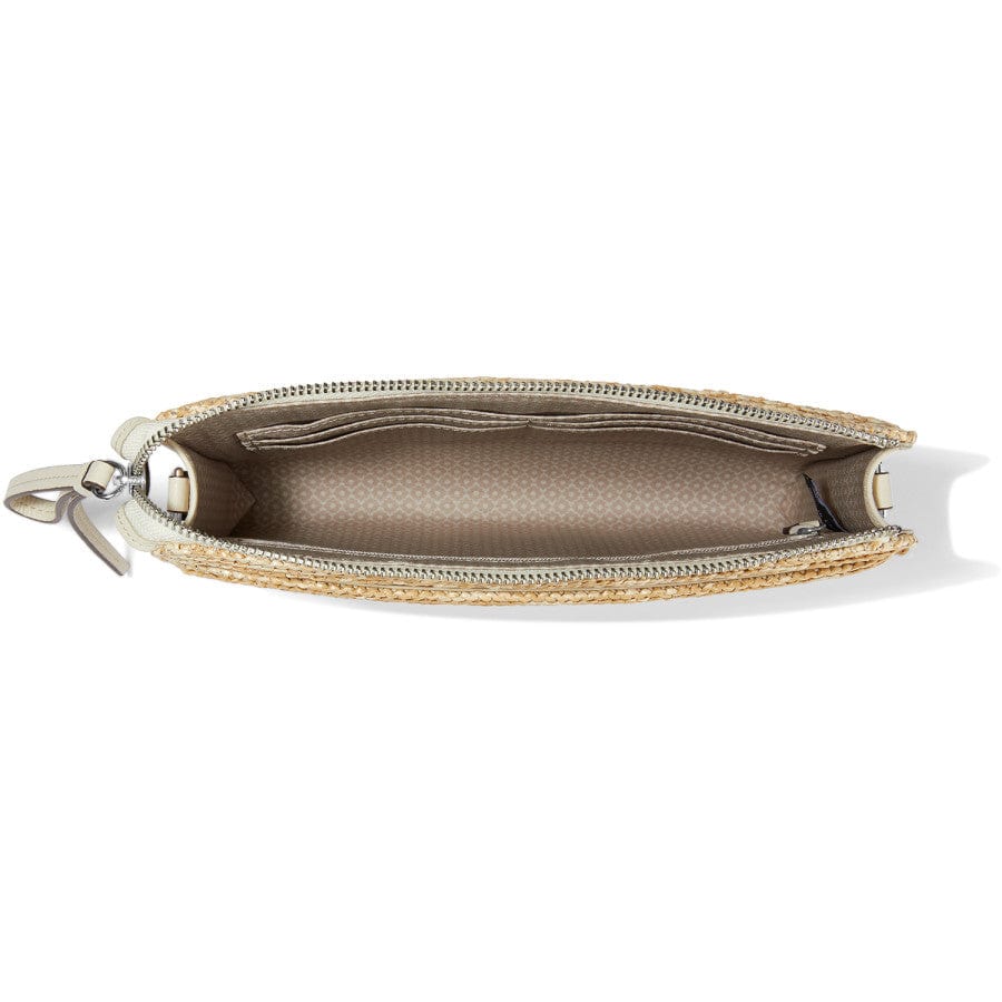 Contempo Straw Pouch in natural-white view from top with purse open