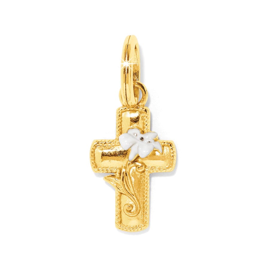 Easter Lily Cross Charm gold 1