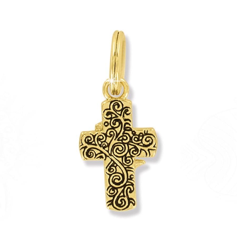 Easter Lily Cross Charm gold 2