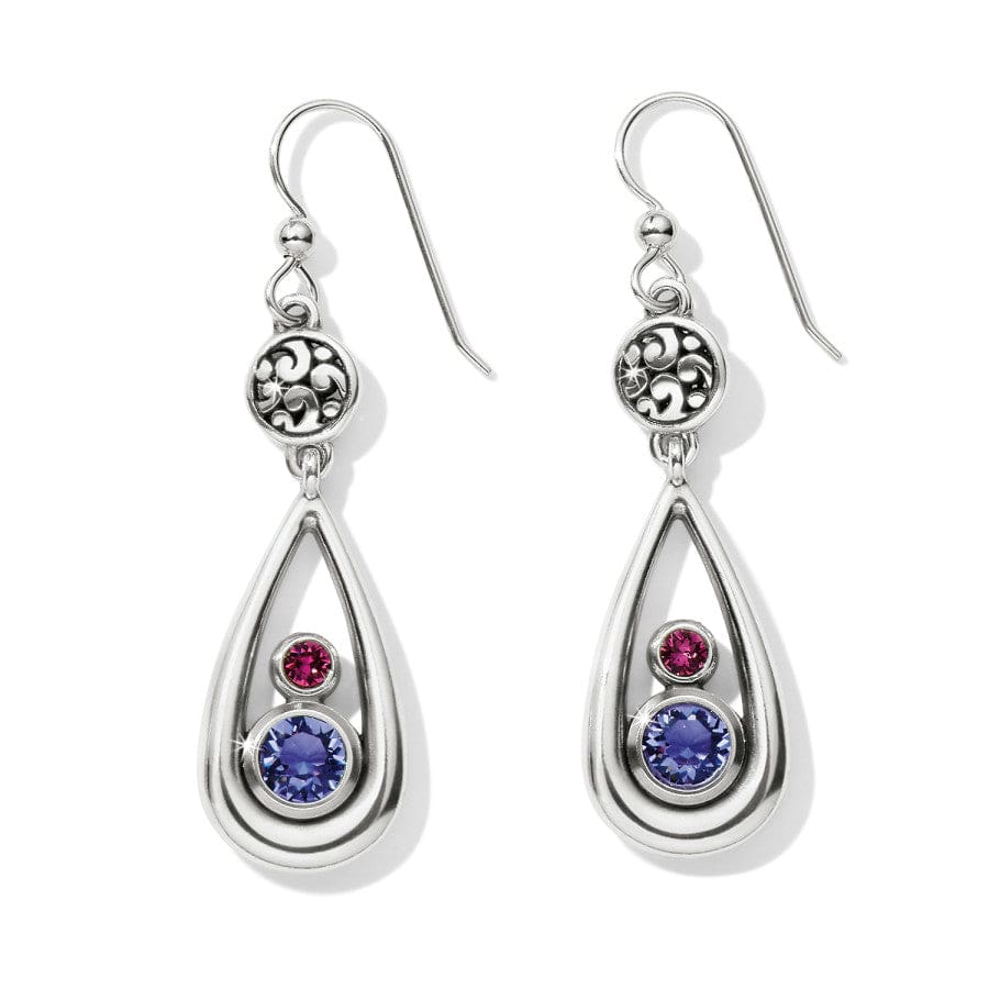 Elora Gems Teardrop French Wire Earrings tanzanite-amethyst 1