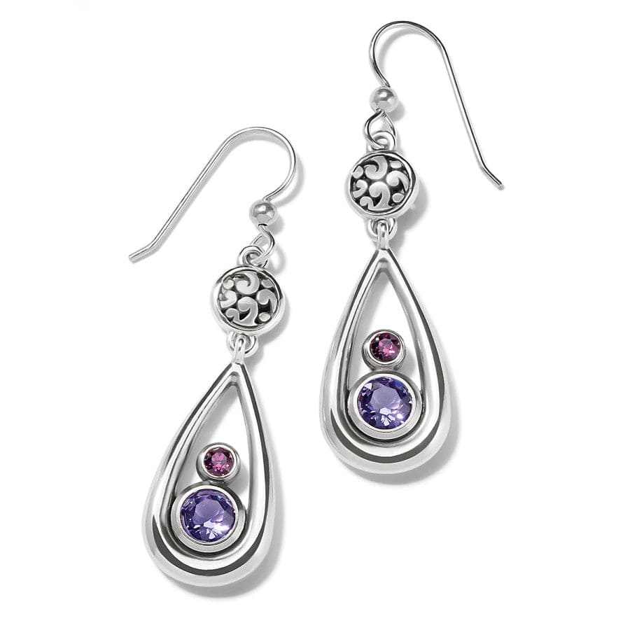 Elora Gems Teardrop French Wire Earrings tanzanite-amethyst 2