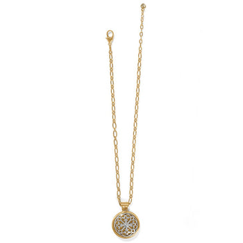 Ferrara Two Tone Luce Large Pendant Necklace full view from front