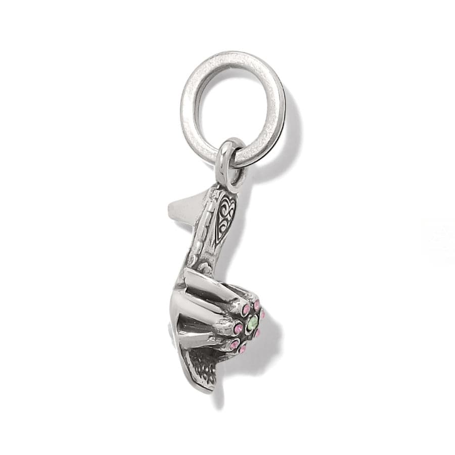 Flower Petal Shoe Charm silver-pink 2