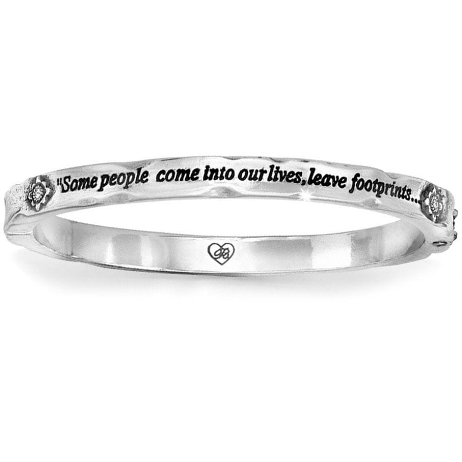 Footprints Hinged Bangle in silver