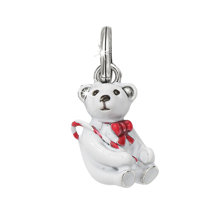 Frosty Christmas Bear Charm silver-white 1