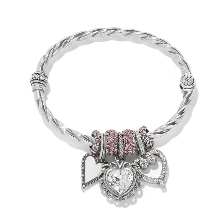 Full of Hearts Charm Bangle silver-pink 1