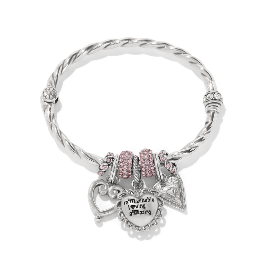 Full of Hearts Charm Bangle silver-pink 2