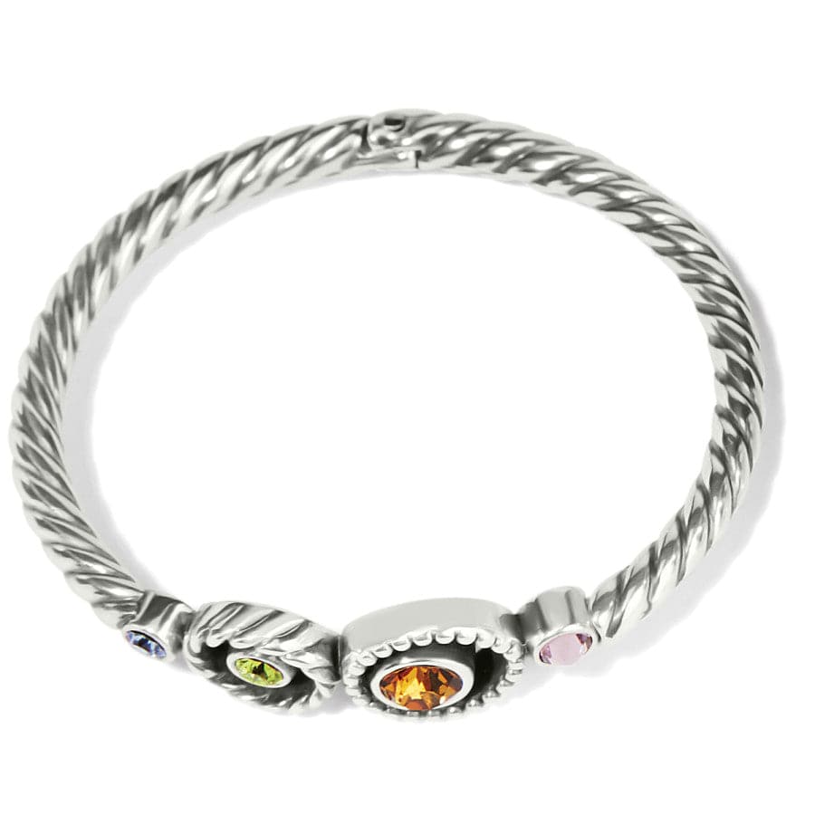 Halo Gems Hinged Bangle silver-multi 2