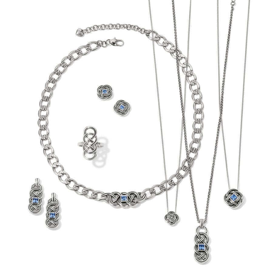 Interlok Lustre Necklace silver-light-sapphire 3