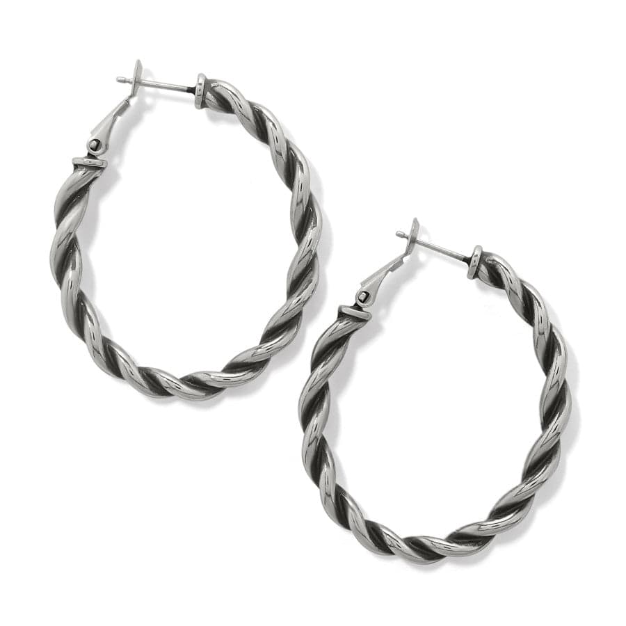 Interlok Twist Oval Leverback Hoop Earrings silver 2