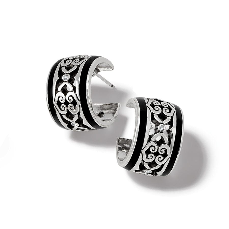 Intrigue Soiree Two Tone Hoop Earrings silver-black 1