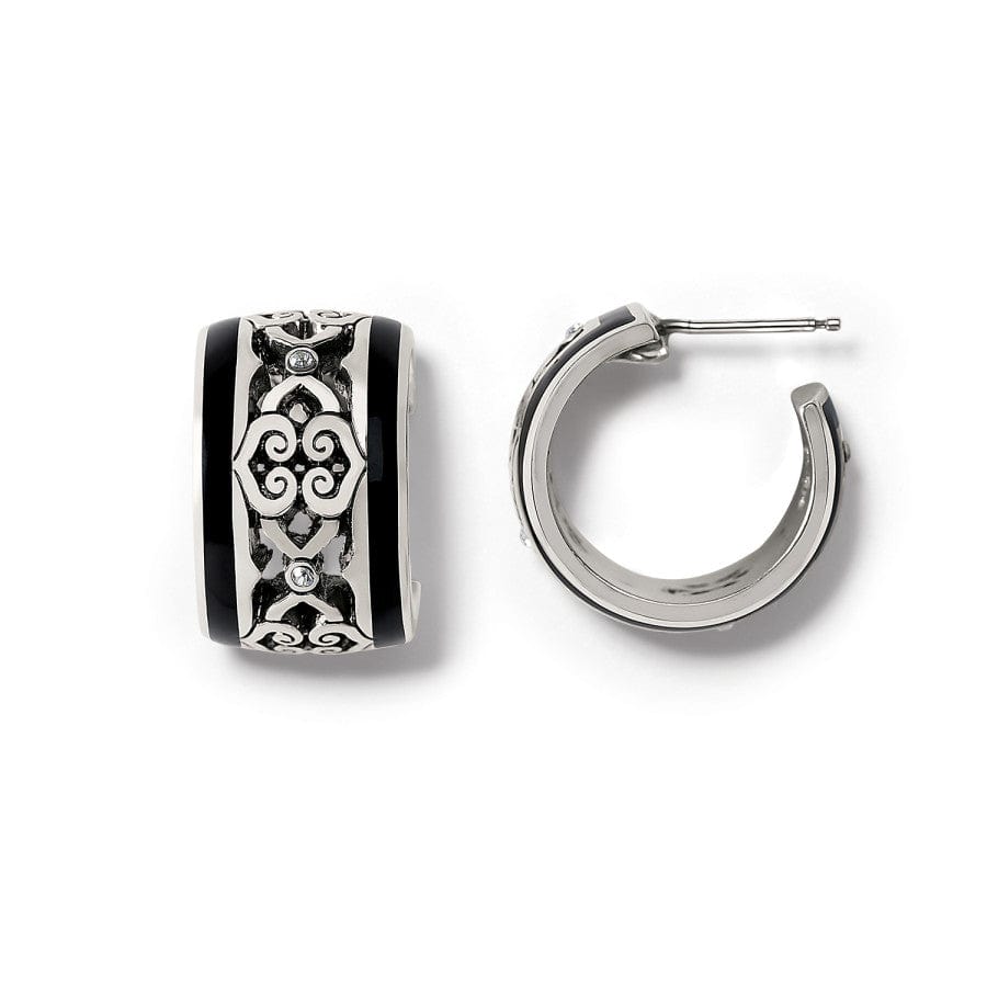 Intrigue Soiree Two Tone Hoop Earrings silver-black 3