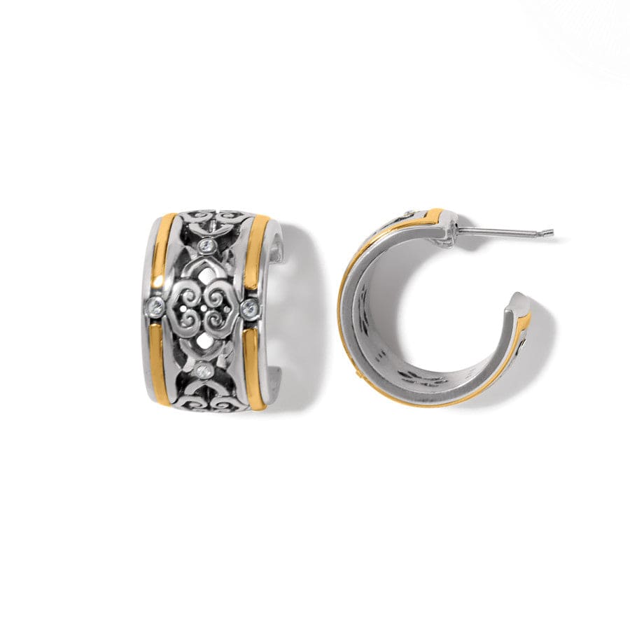 Intrigue Soiree Two Tone Hoop Earrings silver-gold 4