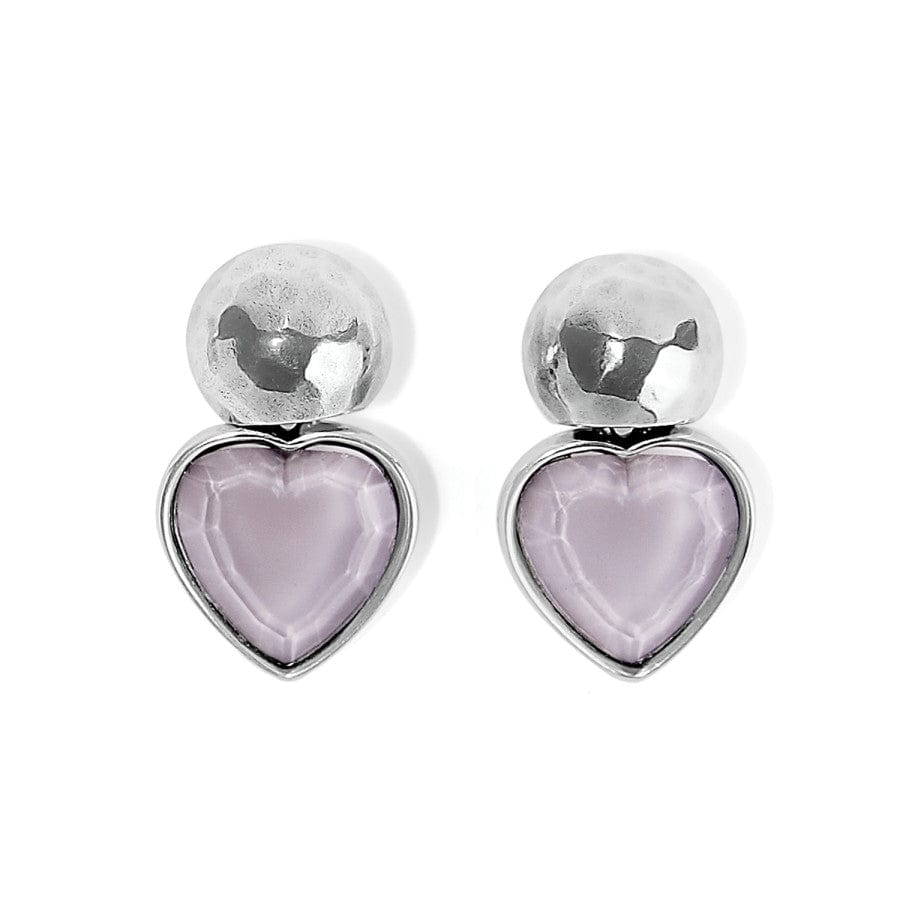 Loving Heart Post Drop Earrings silver-lilac 3