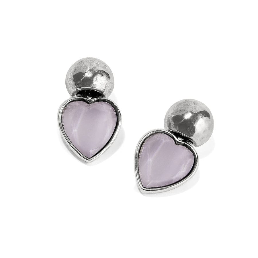 Loving Heart Post Drop Earrings silver-lilac 4