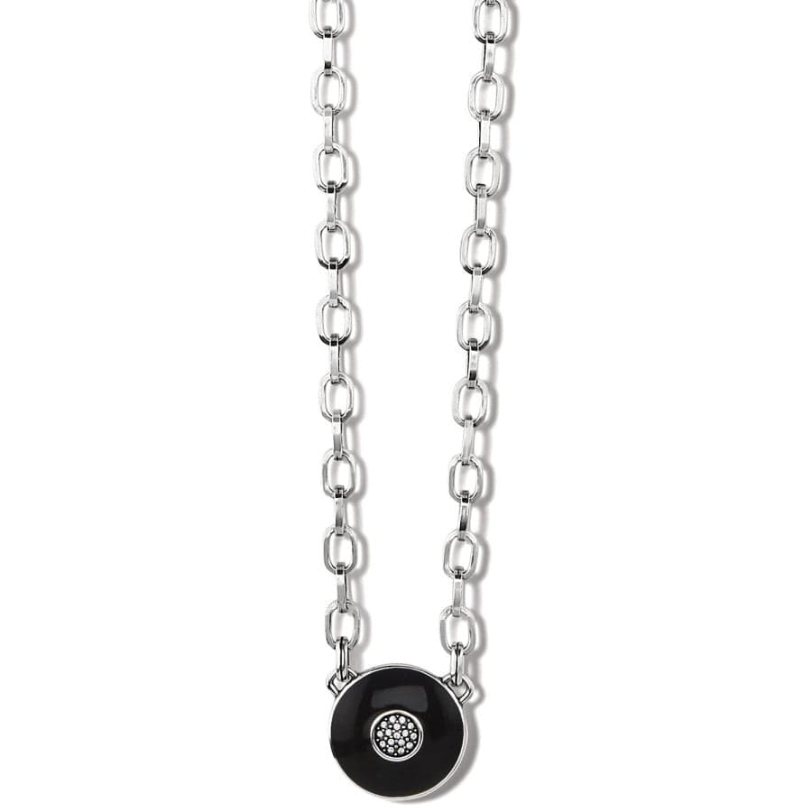 Meridian Eclipse Disc Necklace silver-black 1