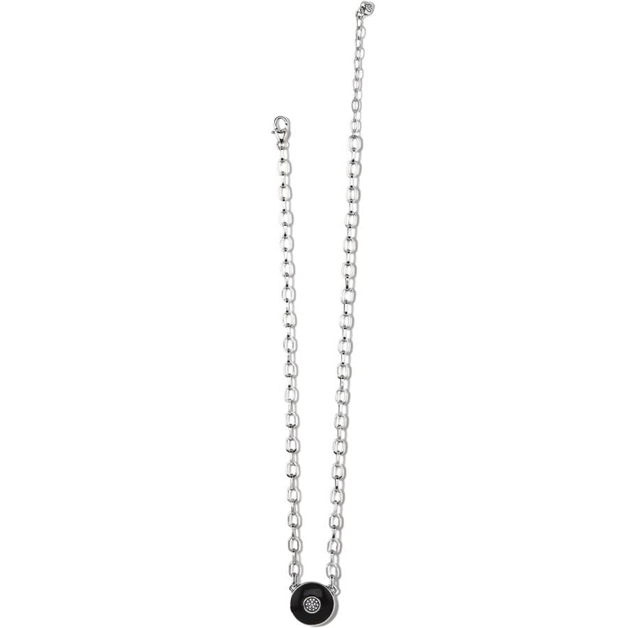 Meridian Eclipse Disc Necklace silver-black 3