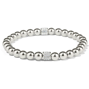 Meridian Petite Stretch Silver Bracelet view from side