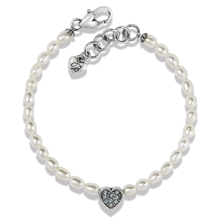 Outlet Brighton Alcazar Riviera Heart Beaded Silver Bracelet NWT $68