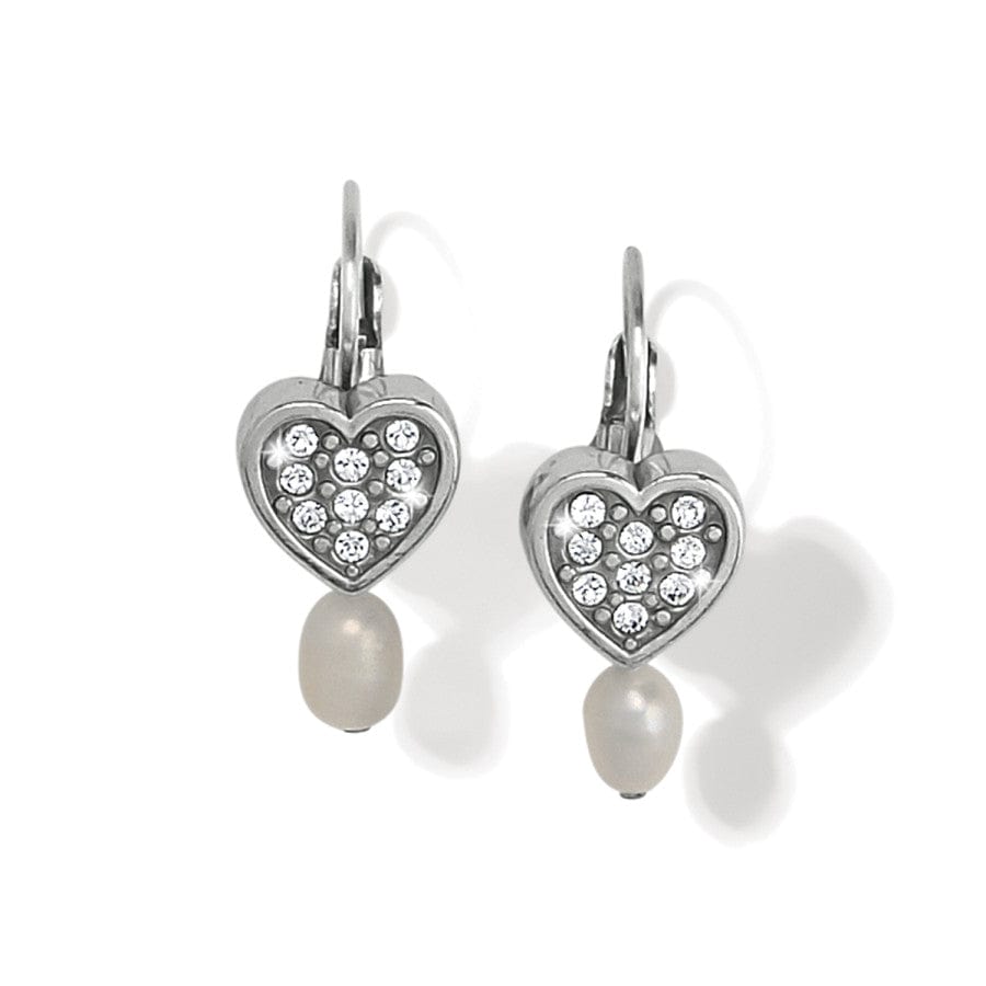 Meridian Zenith Heart Pearl Leverback Earrings silver-pearl 1