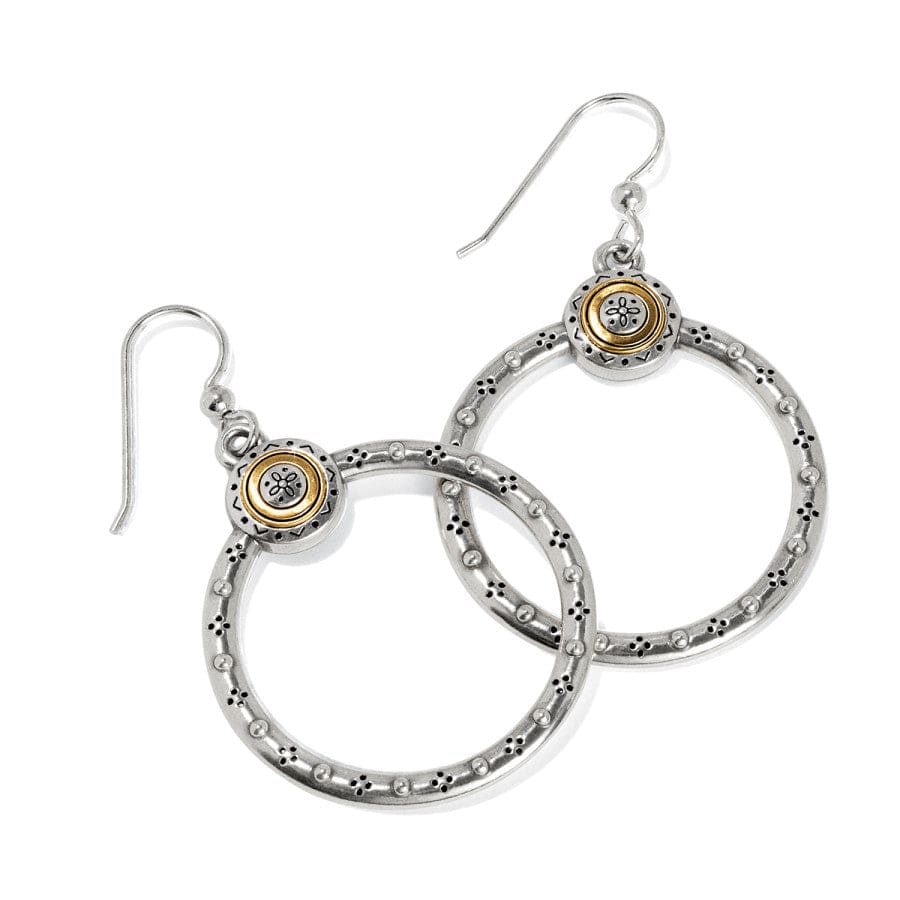 Mosaic Two Tone French Wire Hoop Earrings silver-gold 1