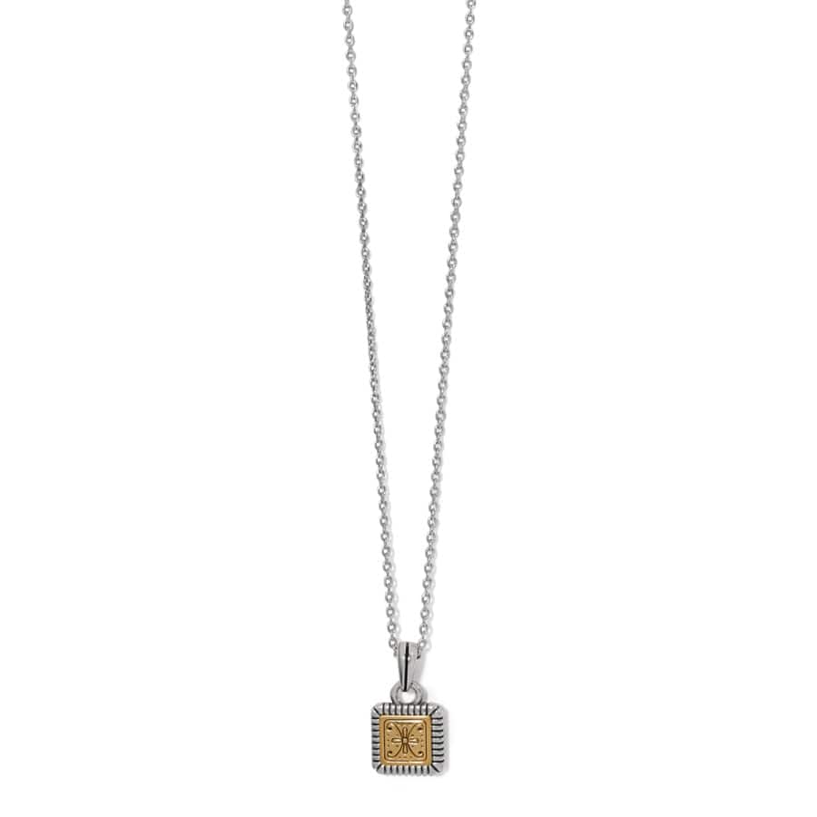 Mosaic Two Tone Mini Tile Necklace silver-gold 1