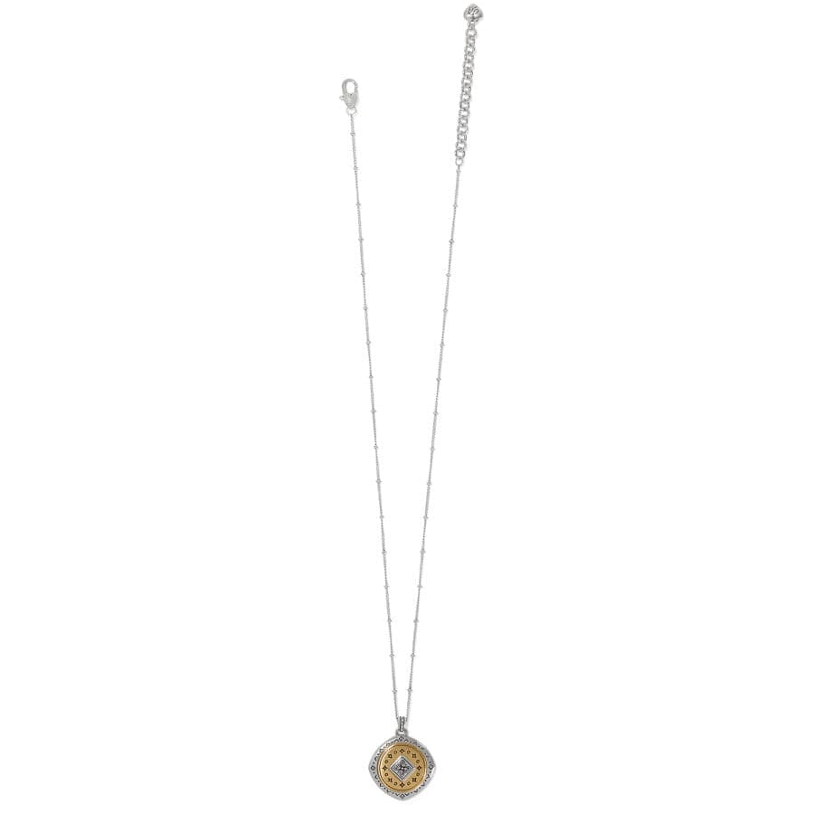 Mosaic Two Tone Pendant Necklace silver-gold 3