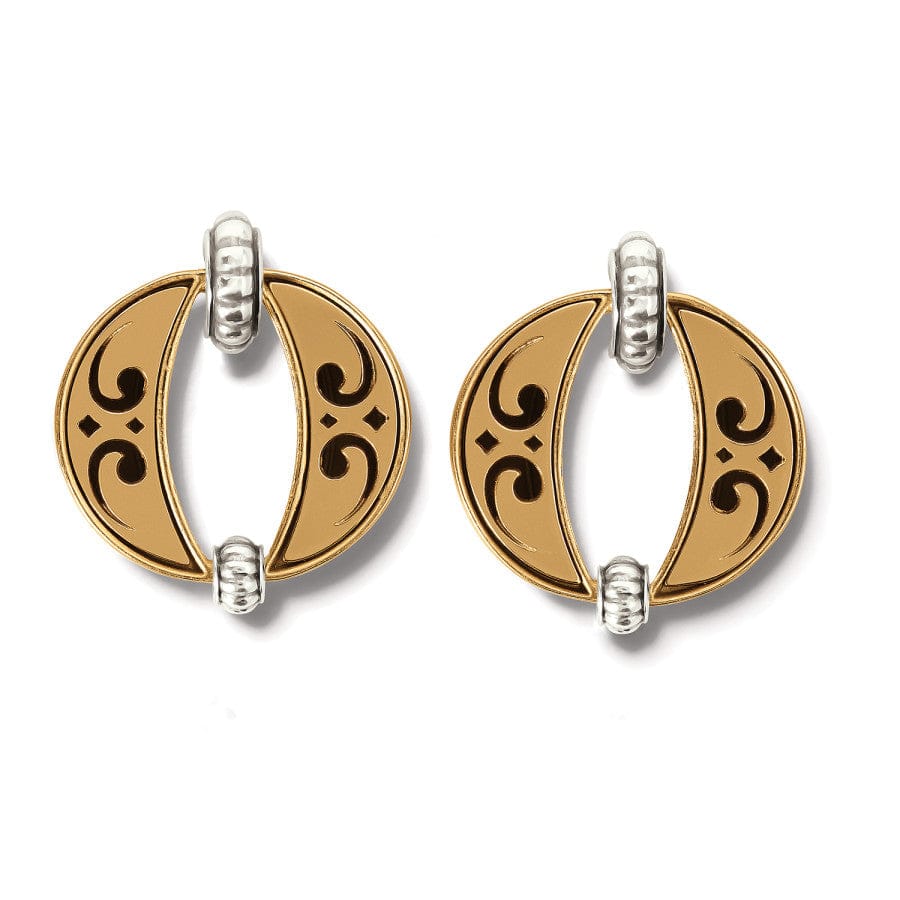 Mystic Moon Post Drop Earrings silver-gold 4