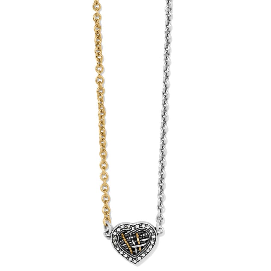 Neptune's Rings Woven Petite Heart Necklace silver-gold 1