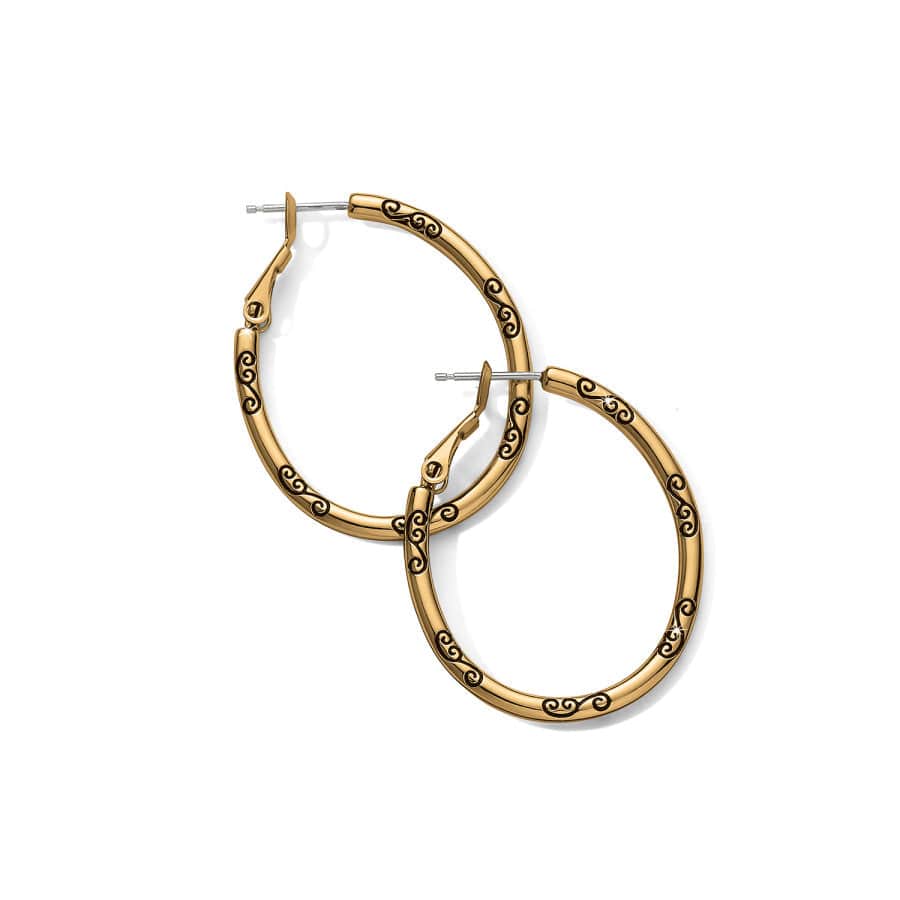 Oval Hoop Charm Earrings