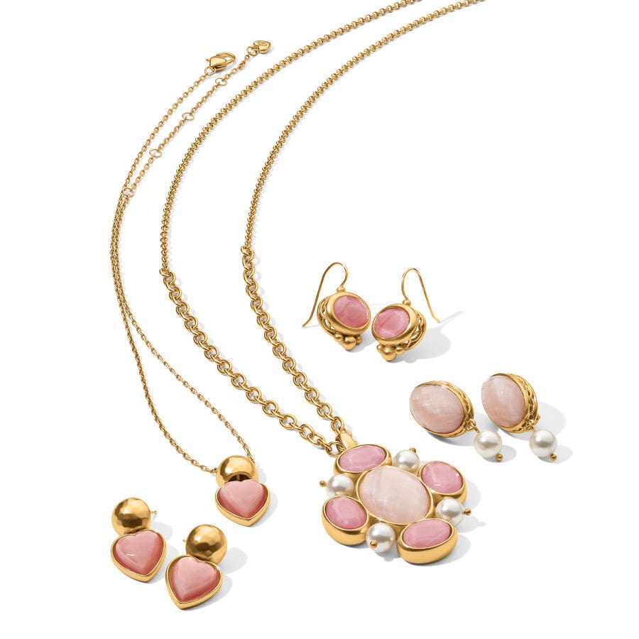 Pink Moon Leverback Earrings gold-pink 2