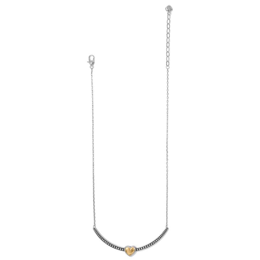 Pretty Tough Bold Two Tone Heart Bar Necklace silver-gold 2