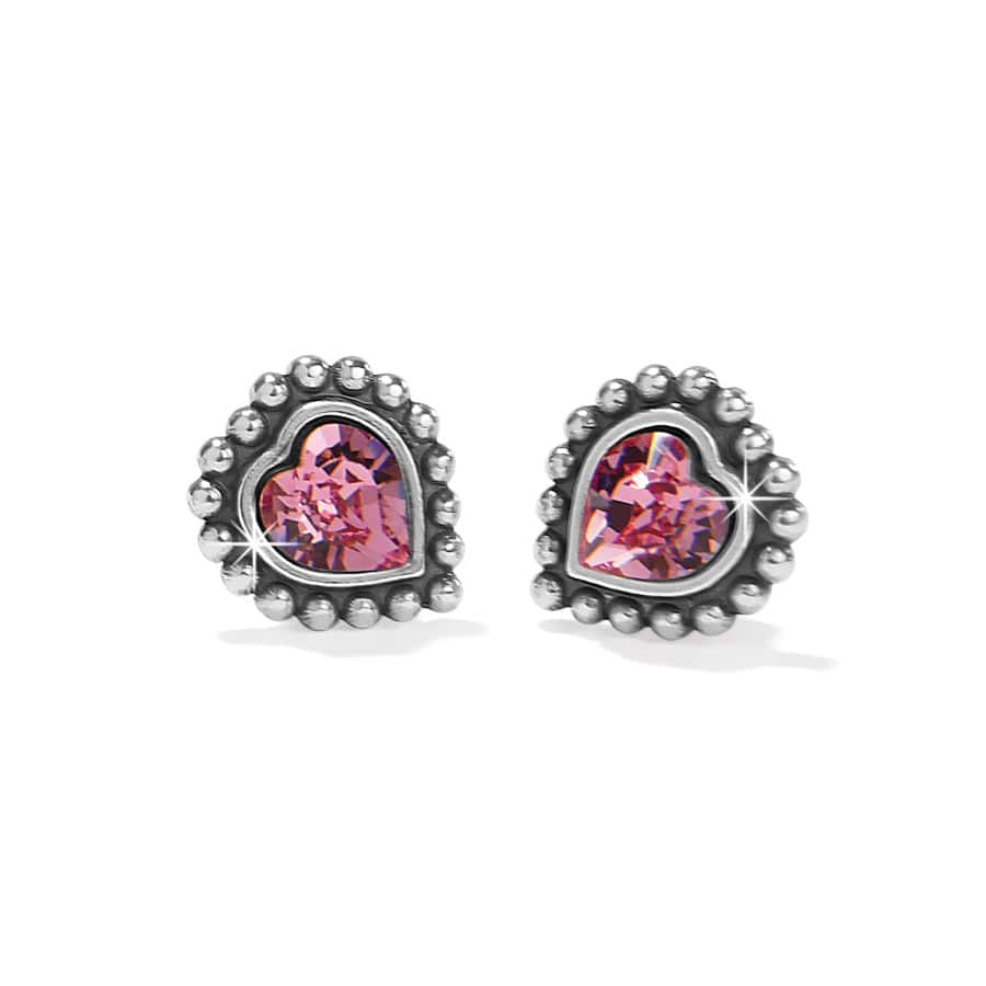 Shimmer Heart Mini Post Earrings silver-pink 3