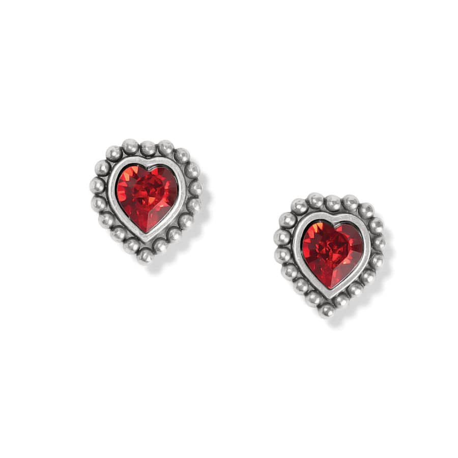 Shimmer Heart Mini Post Earrings silver-red 4