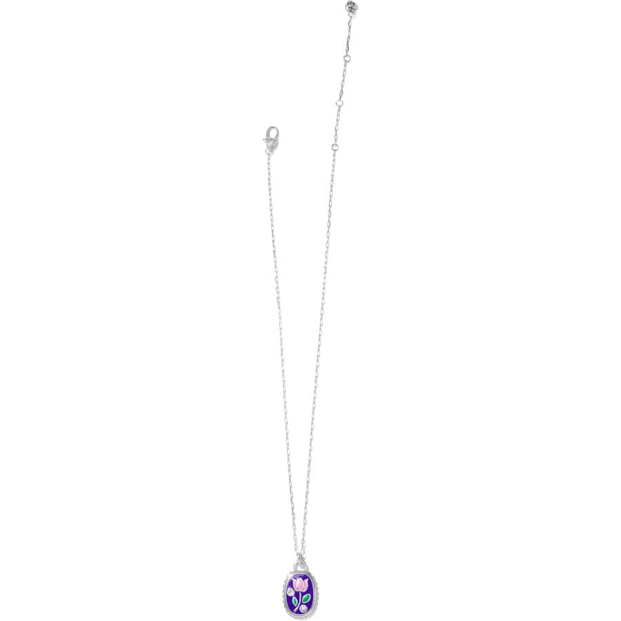 Simply Charming Flower Necklace silver-blue 3