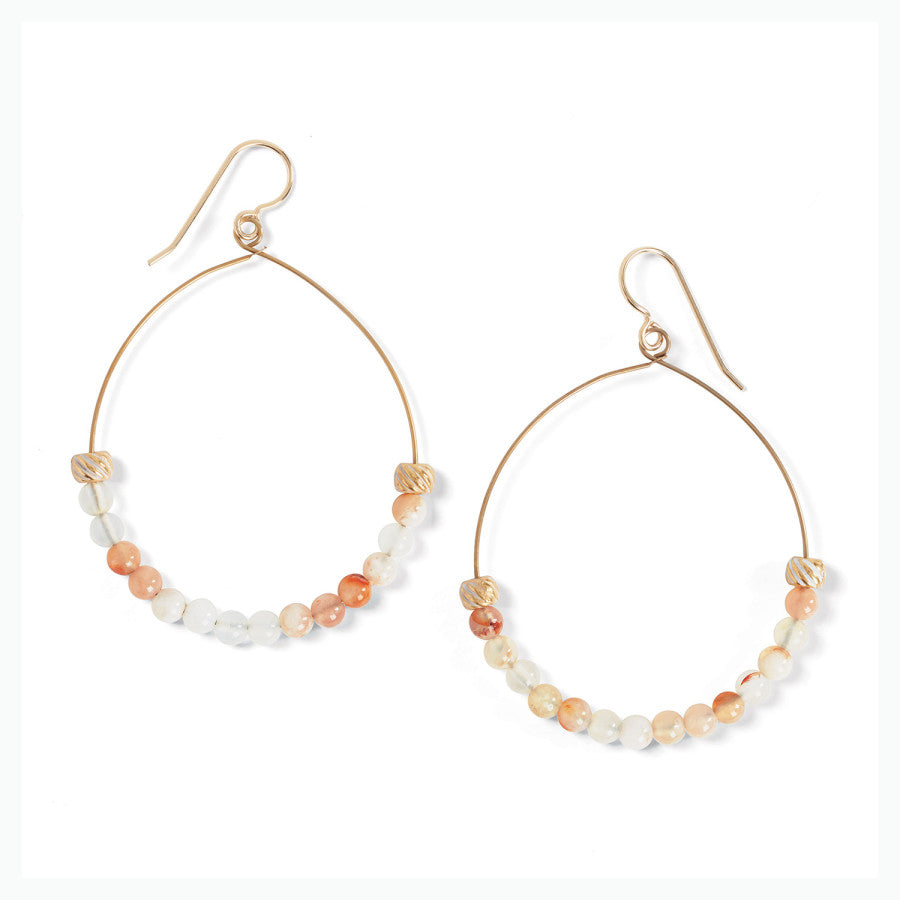 Sunset Cove Hoop Earrings gold-pink 1