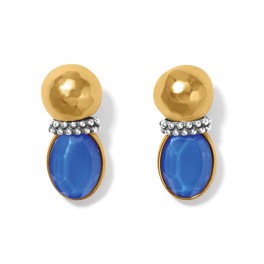 Venus Post Drop Earrings gold-blue 3