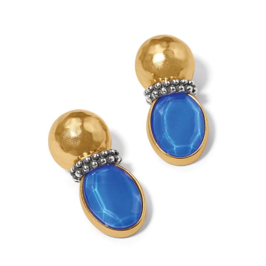 Venus Post Drop Earrings gold-blue 4